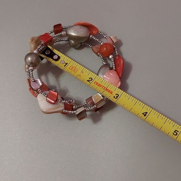 Multicolor Mother of Pearl Shell Beaded Coil Bracelet - Picture 5 of 5